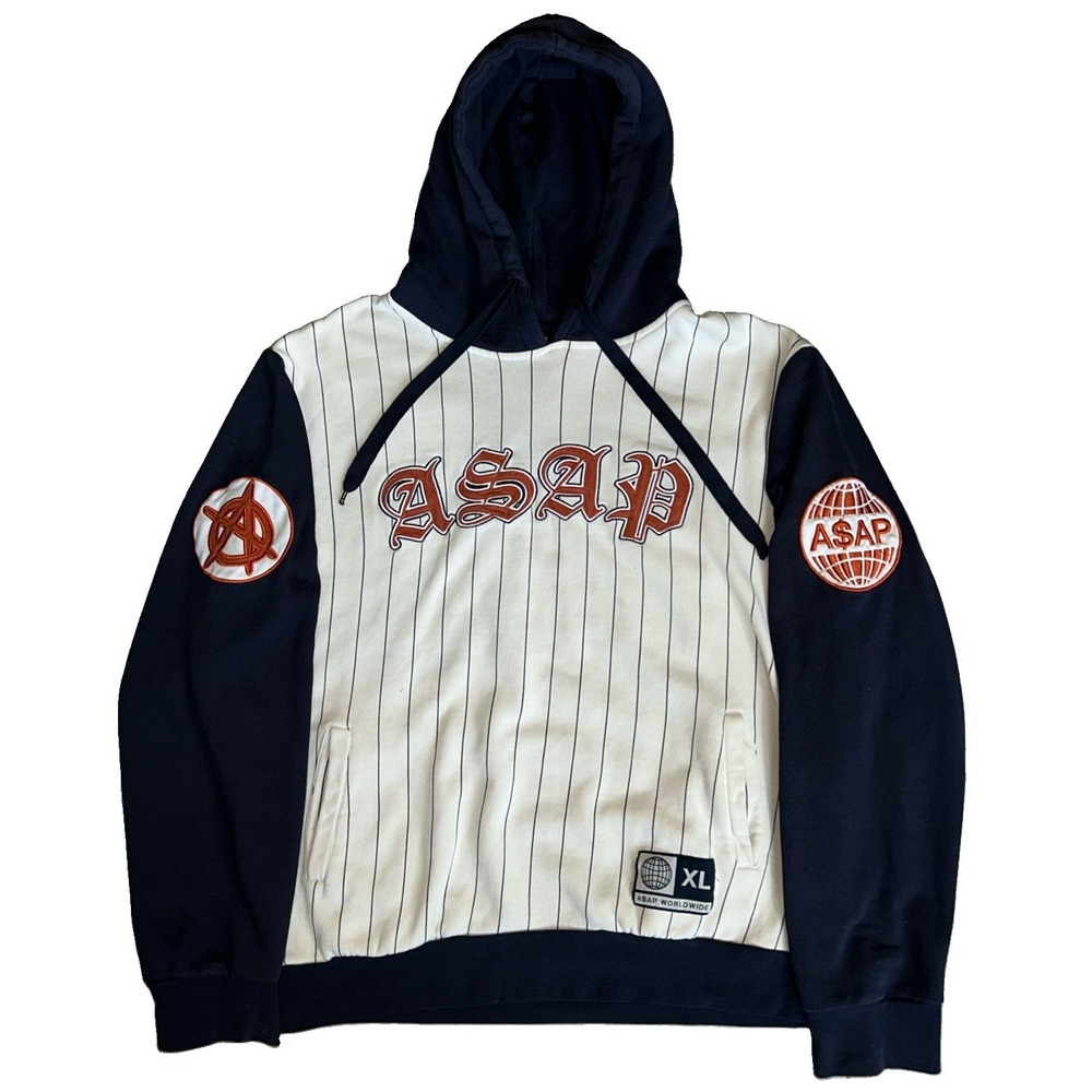 ASAP Rocky A$AP Worldwide AWGE 212 Pinstripe Hoodie Large